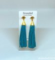 Turquoise Beaded Tassel Earrings