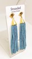 Turquoise Beaded Tassel Earrings