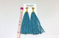 Turquoise Beaded Tassel Earrings
