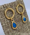 Hammered Hoop Drop Earrings