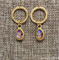 Hammered Hoop Drop Earrings