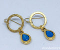 Hammered Hoop Drop Earrings