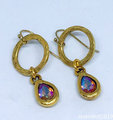 Hammered Hoop Drop Earrings