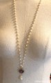 Red Resin Bezel and Freshwater Pearl Necklace II