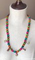 Colorful Bone Bead and Tassel Necklace
