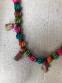 Colorful Bone Bead and Tassel Necklace