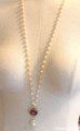 Red Resin Bezel and Freshwater Pearl Necklace II