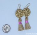 Rattan and Jute Tassel Earrings