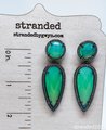 Blue Green Statement Earrings