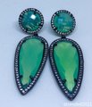 Blue Green Statement Earrings