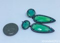 Blue Green Statement Earrings