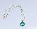 Teal Bee Charm and Freshwater Pearl Necklace