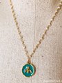 Teal Bee Charm and Freshwater Pearl Necklace