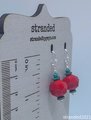 Red Quartz and Patina Sterling Silver Earrings