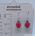 Red Quartz and Patina Sterling Silver Earrings
