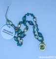 Vintage Glass Beaded Chain and Swarovski Pendant Necklace