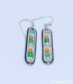 Multi-Gem Silver Earrings