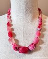 Knotted Pink Agate Necklace
