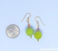 Green Dyed Jade and Rhodonite Earrings