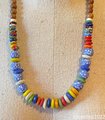 Recycled Glass and Wood Necklace