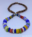 Recycled Glass and Wood Necklace