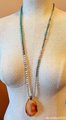 Agate Slice and Mixed Bead Necklace