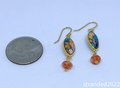 Oyster Shell and Sunstone Earrings