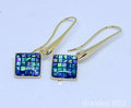 Gold Abalone Drop Earrings
