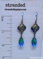 Glacier Blue and Vintage Brass Earrings