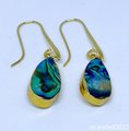 Elongated Abalone Drop Earrings