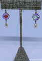 Etched Crystal and Vintage Pearl Earrings