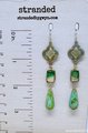 Antique Brass and Czech Glass Earrings