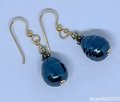 Dark Peacock Shell Pearl Earrings