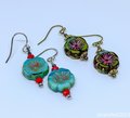 Czech Glass Flower Sterling Silver Earrings