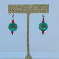 Czech Glass Flower Sterling Silver Earrings