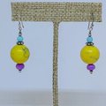 Yellow and Blue Howlite Earrings