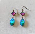 Glacier Blue and Vitrail Crystal Drop Earrings
