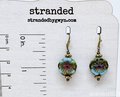 Czech Glass Flower Antique Brass Earrings