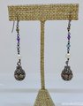 Baroque Gem and Gunmetal Earrings