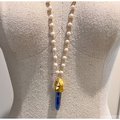 Kyanite Spike and Freshwater Pearl Necklace