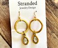Hammered Hoop Drop Earrings