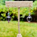 Purple Crystal Quartz and Swarovski Crystal Earrings
