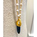 Lapis Spike and Freshwater Pearl Necklace