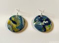 Starry Night Polymer Clay Disc Earrings