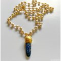 Lapis Spike and Freshwater Pearl Necklace