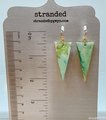 Galaxy Green Polymer Clay Triangle Earrings
