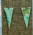 Galaxy Green Polymer Clay Triangle Earrings