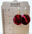 Disco Garnet Polymer Clay Disc Earrings