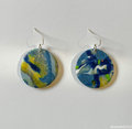 Starry Night Polymer Clay Disc Earrings