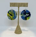 Starry Night Polymer Clay Disc Earrings